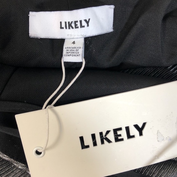 Likely Pewter Silver Metallic Cocktail Halter Dress Size 4 - Picture 7 of 9